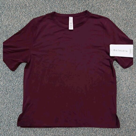 Athleta Women’s Size XXS NWT Nighttime Bliss Sleep Tee Burgundy Wine Color - Picture 1 of 7